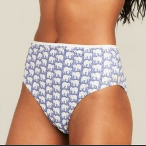 NWT Roller Rabbit Women's The Original Hathi Print High Waist Bikini Bottom XL - Picture 2 of 11